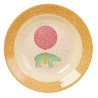 Kids Melamine & Bamboo Bowl Girl Colours & Animal Prints Rice DK